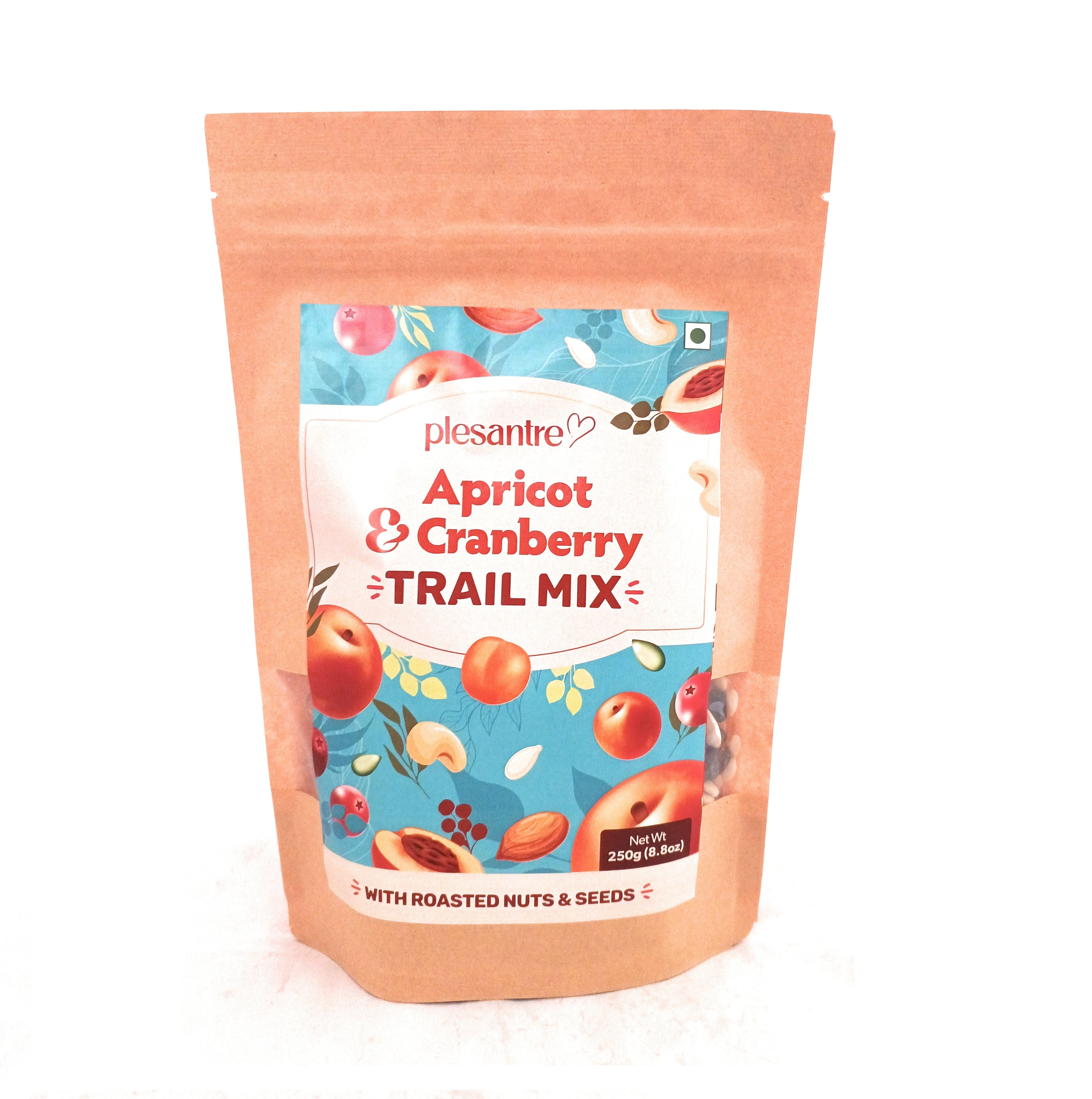 plesantre Apricot & Cranberry Trail Mix with Roasted Nuts and Seeds