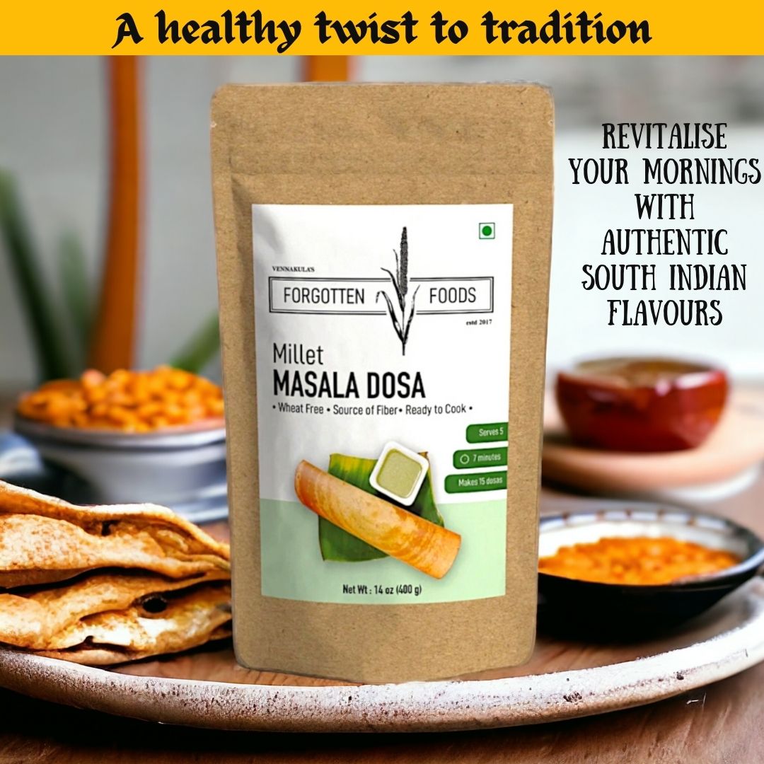 Multi Millet Masala Dosa - Healthy Ready to Cook Dosa Batter Breakfast Premix - No Rice, No Wheat, Only Millets