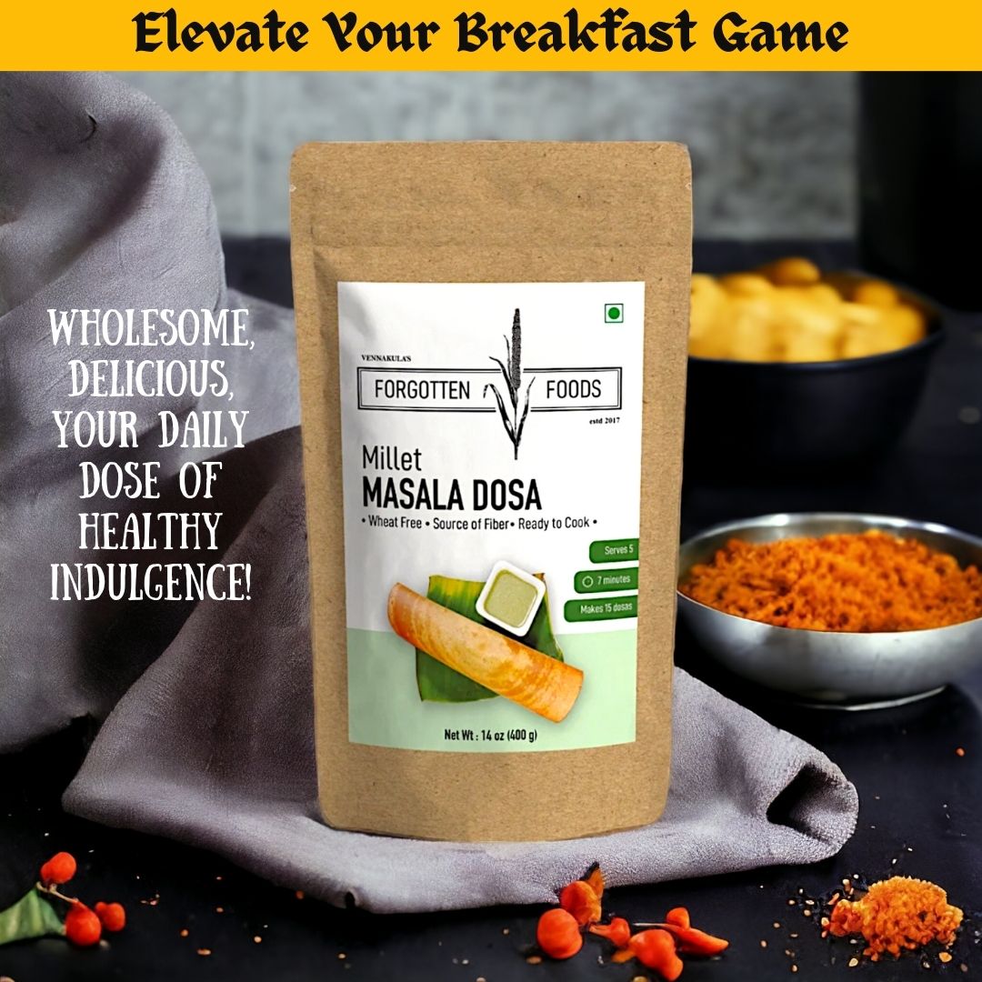 Multi Millet Masala Dosa - Healthy Ready to Cook Dosa Batter Breakfast Premix - No Rice, No Wheat, Only Millets