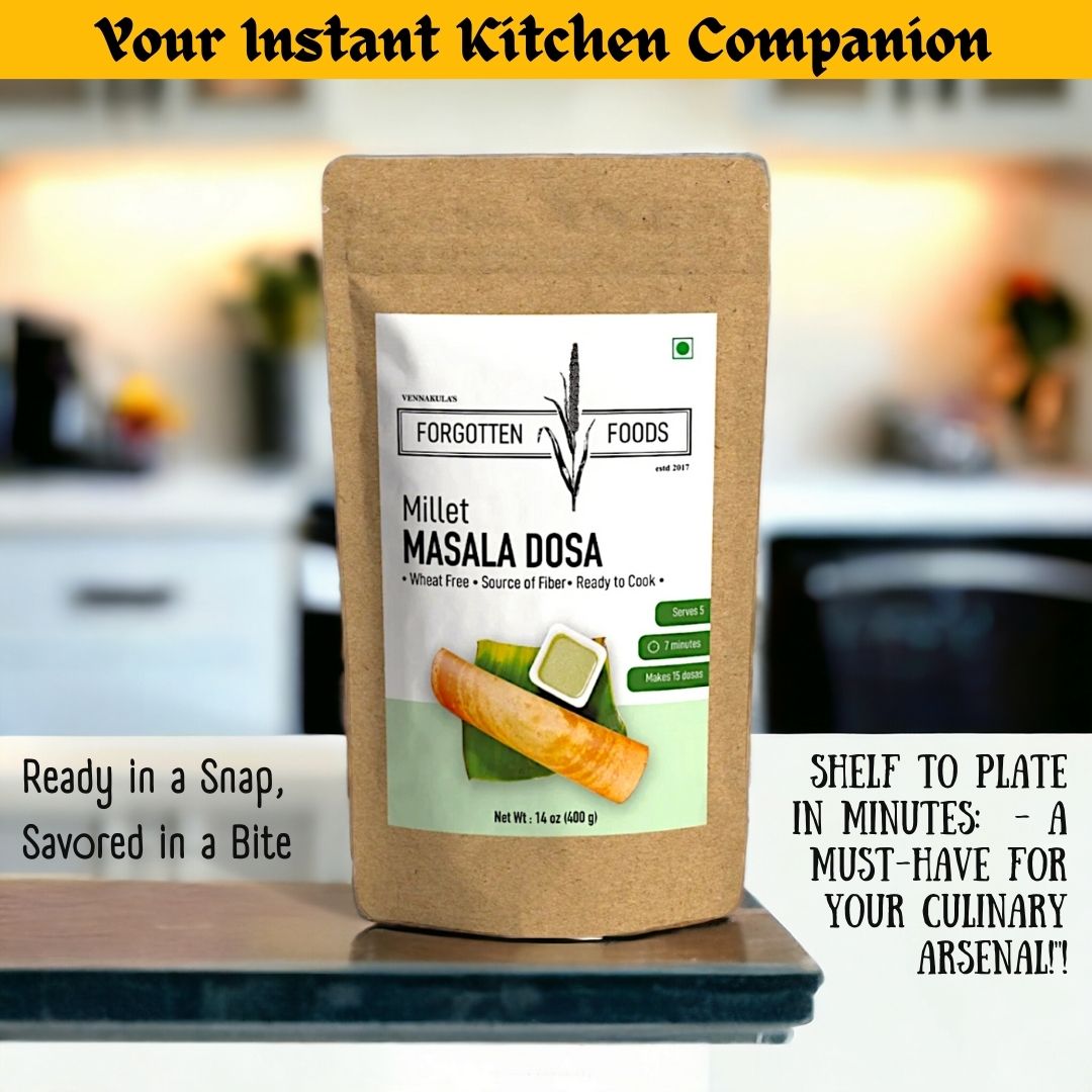 Multi Millet Masala Dosa - Healthy Ready to Cook Dosa Batter Breakfast Premix - No Rice, No Wheat, Only Millets