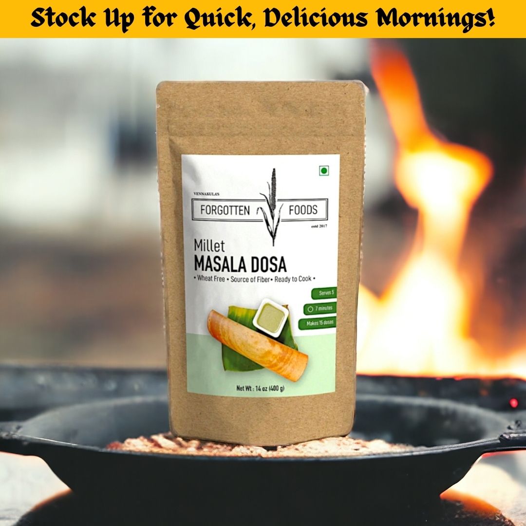 Multi Millet Masala Dosa - Healthy Ready to Cook Dosa Batter Breakfast Premix - No Rice, No Wheat, Only Millets