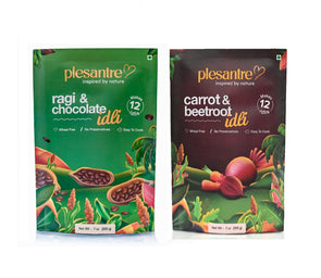 plesantre Idli Breakfast Premix Combo (Ragi Choco + Carrot Beetroot)