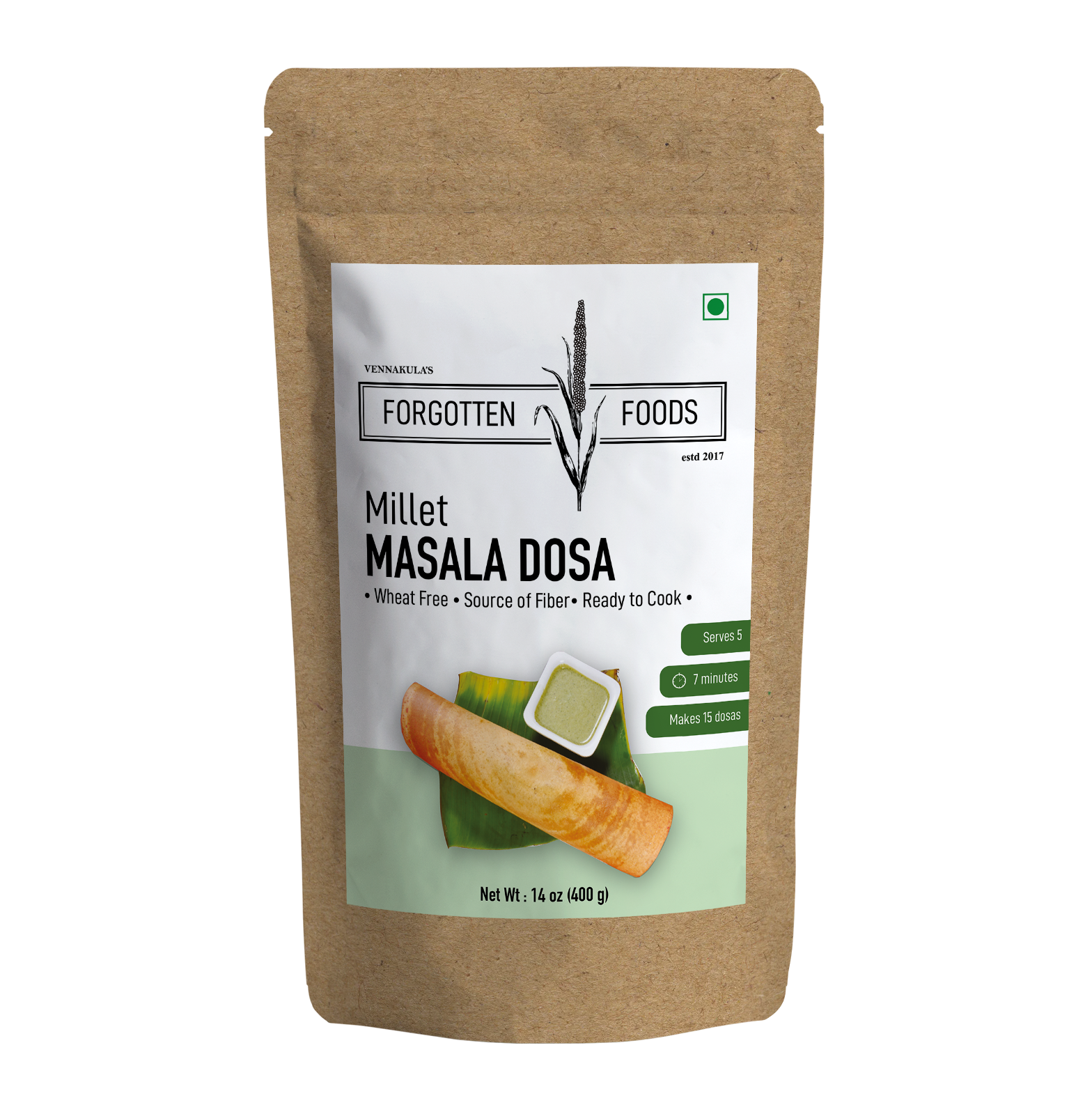 Multi Millet Masala Dosa - Healthy Ready to Cook Dosa Batter Breakfast Premix - No Rice, No Wheat, Only Millets